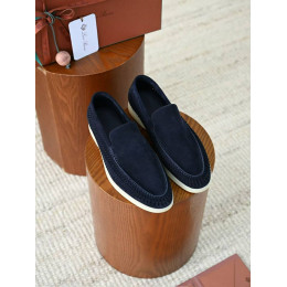 Лоферы Loro Piana синего цвета