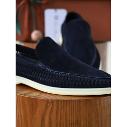Лоферы Loro Piana синего цвета