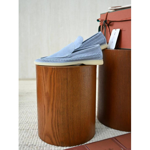 Лоферы Loro Piana голубого цвета