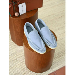 Лоферы Loro Piana голубого цвета