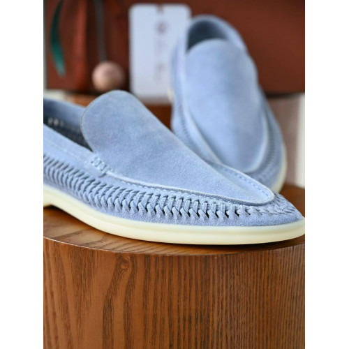 Лоферы Loro Piana голубого цвета
