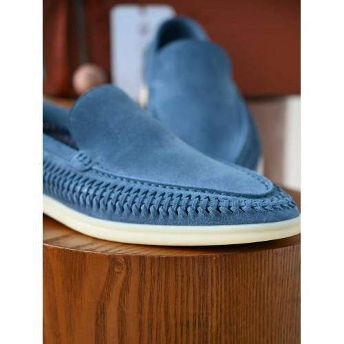 Лоферы Loro Piana голубого цвета