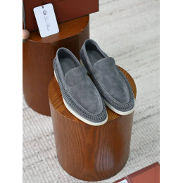 Лоферы Loro Piana серого цвета