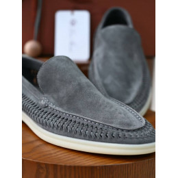 Лоферы Loro Piana серого цвета